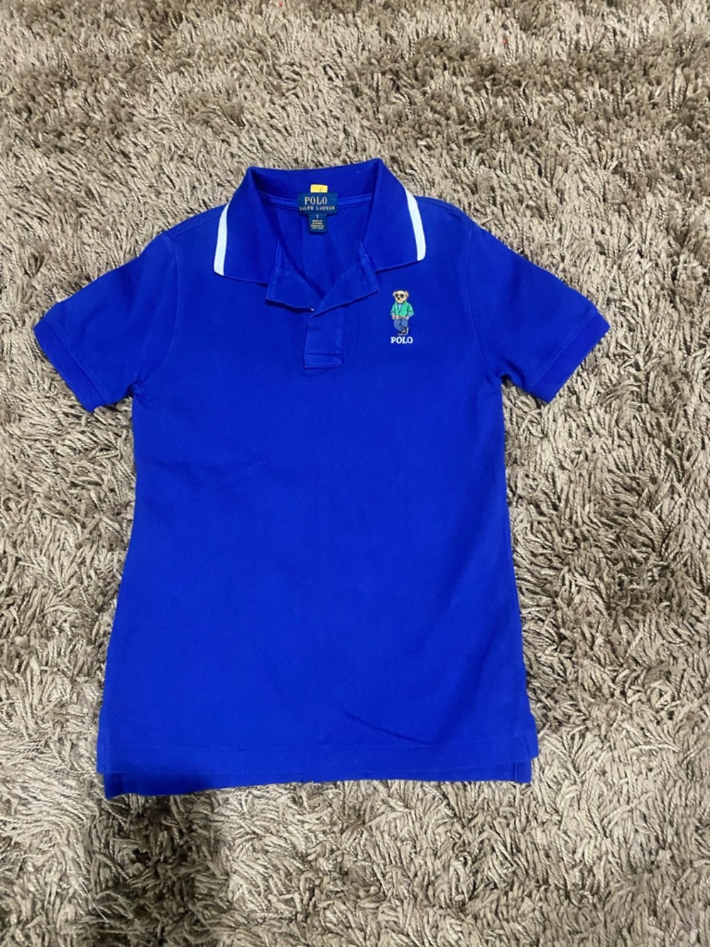 Polo by Ralph Lauren Boys' Bright Royal Blue Polo with Bear Patch